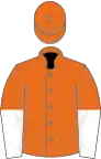 Orange, white halved sleeves