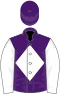 PURPLE, white diamond and sleeves, purple cap