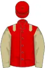 Red, beige epaulets and sleeves