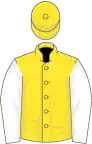 Yellow, white sleeves, yellow cap, white star