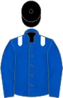 Royal blue, white epaulets, black cap