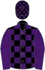 Black and purple check, purple sleeves