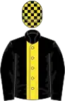 Black, yellow stripe, check cap
