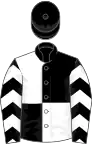 Black and white (quartered), chevrons on sleeves