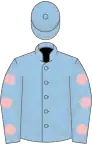 Light blue, pink spots on sleeves