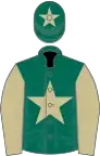 Dark green, beige star, sleeves and star on cap