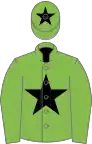 Light green, black star and star on cap