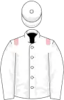 White, pink epaulets, quartered cap