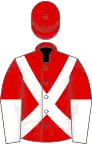Red, white cross belts, halved sleeves