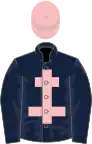 Dark blue, pink cross of lorraine, pink cap