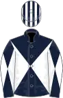 DARK BLUE and WHITE DIABOLO, striped cap