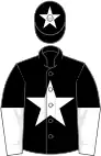 Black, white star, halved sleeves and star on cap