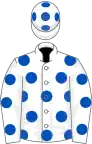 White, royal blue spots
