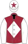 Maroon, white diamond and sleeves, white cap, maroon star