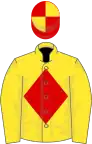 Yellow, red diamond, red and yellow quartered cap