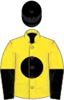 Yellow, black disc, halved sleeves, black cap