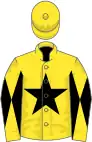 Yellow, black star, diabolo on sleeves