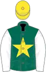 Dark green, yellow star, white sleeves, yellow cap