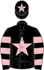 Black, pink star, hooped sleeves, star on cap