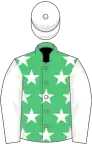 Emerald Green, White stars, sleeves and cap