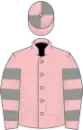 PINK, grey hooped sleeves, quartered cap