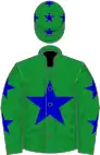 Green, blue star, stars on sleeves and cap