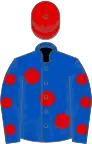 Royal Blue, large Red spots, Royal Blue sleeves, Red spots, Red cap