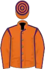 Orange, purple seams, hooped cap