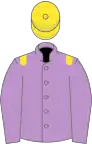 Mauve, yellow epaulets and cap