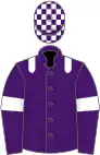 PURPLE, white epaulettes and armlet, check cap