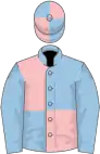 Light blue and pink (quartered), light blue sleeves