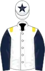 White, yellow epaulettes, dark blue sleeves, white cap, dark blue star