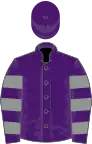 Purple, grey hooped sleeves