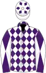 White and purple diamonds, purple and white diabolo on sleeves