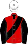 Red, black sash and sleeves, white cap