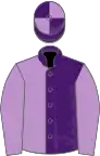 Purple and Mauve halved, Mauve sleeves, quartered cap