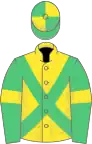 Yellow, Emerald Green cross belts, Emerald Green sleeves, Yellow armlets, quartered cap