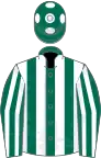 Dark Green and White stripes, Green cap, White spots