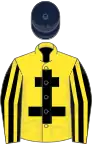 Yellow, Black Cross of Lorraine, Black and Yellow striped sleeves, Dark Blue cap