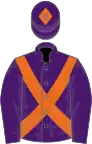 Purple, orange cross belts and diamond on cap