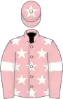 Pink, white stars on body, white armlets and star on cap