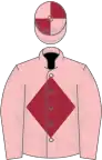 Pink, maroon diamond, quartered cap