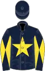 DARK BLUE, yellow star, diabolo on sleeves, dark blue cap