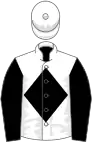 White, black diamond and sleeves, white cap