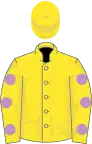 Yellow, mauve spots on sleeves