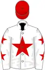 White, red star, white sleeves, red stars, red cap