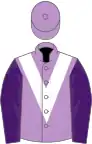 Mauve, white chevron, purple sleeves