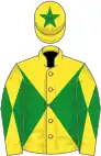 Yellow and green diabolo, diabolo on sleeves, yellow cap, green star