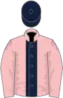 Pink, dark blue stripe and cap