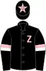 Black, pink 'Z', star on cap, pink and white armlets